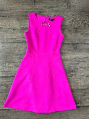 Ivanka Trump Hot Pink Sleeveless A-Line Midi Dress size 2